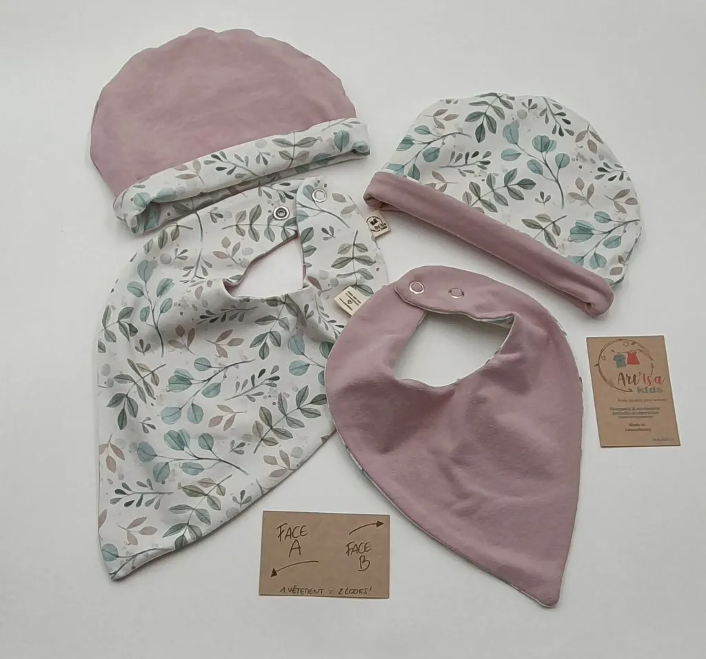 Ensemble bonnet bandana Feuillage.webp