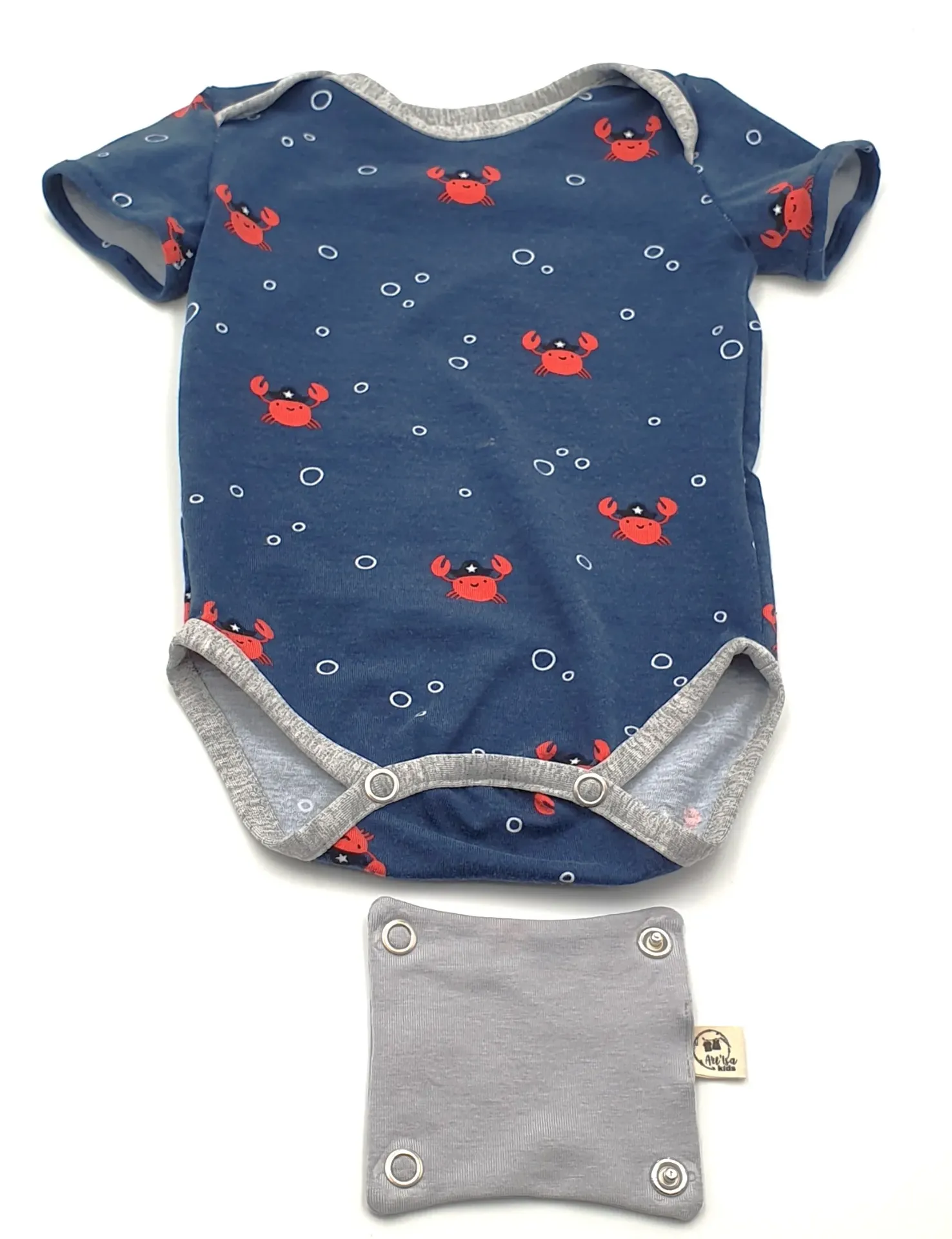 Body manches courtes CRABES & TORTUES (T1 (3-9M), Body sans l'extension)