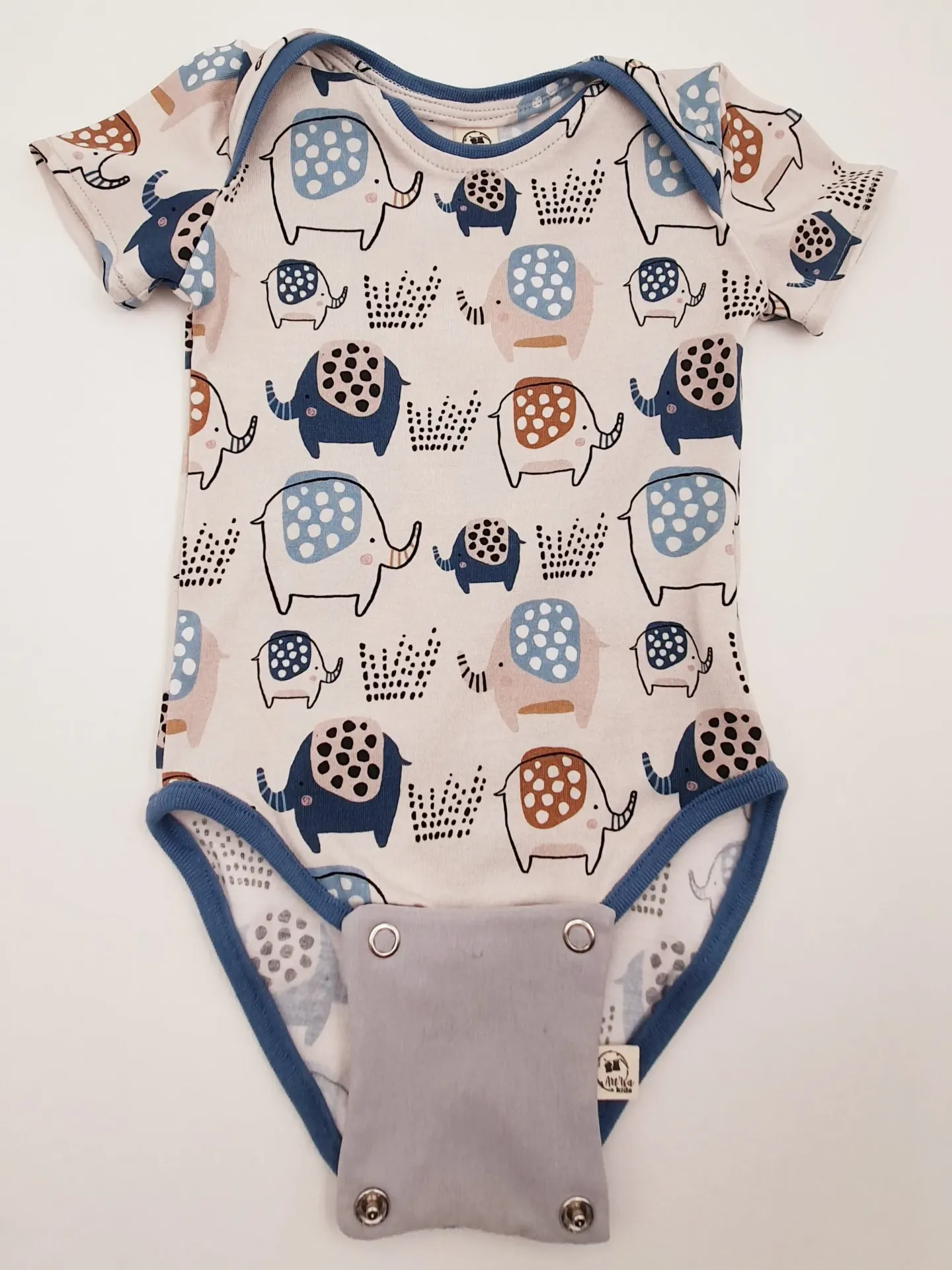 Body manches courtes ELEPHANTS BEIGES