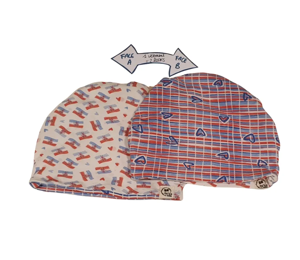 Bonnet réversible simple ROUDE LEIWE (Taille 0 (0-2M))