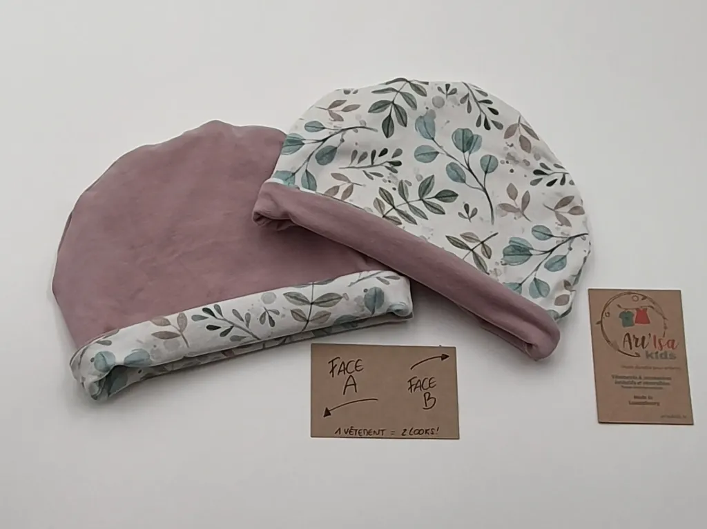 Bonnet réversible simple FEUILLAGE