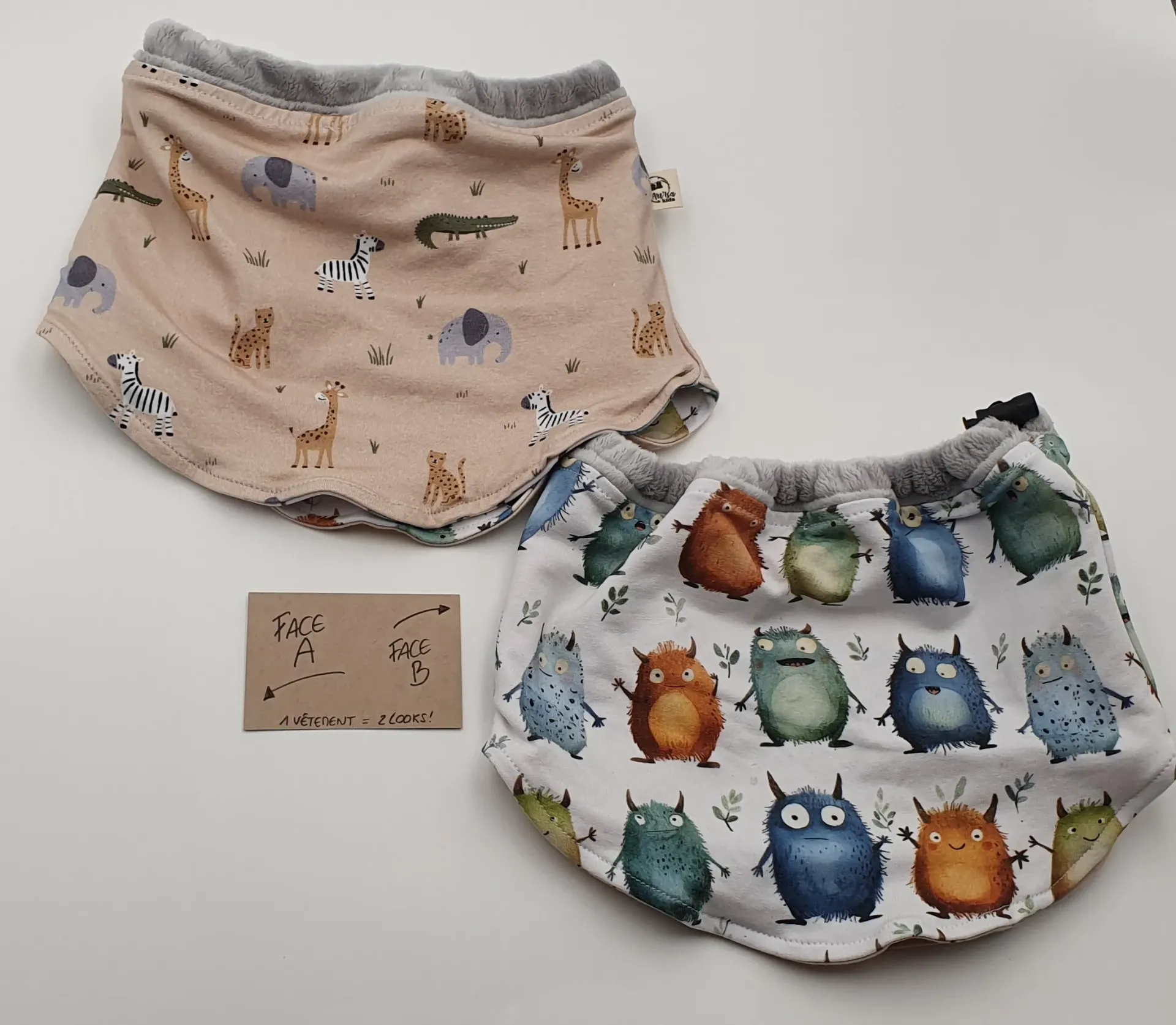 Col (tour de cou) évolutif et réversible MONSTRES/SAFARI (T1 (1-3A))