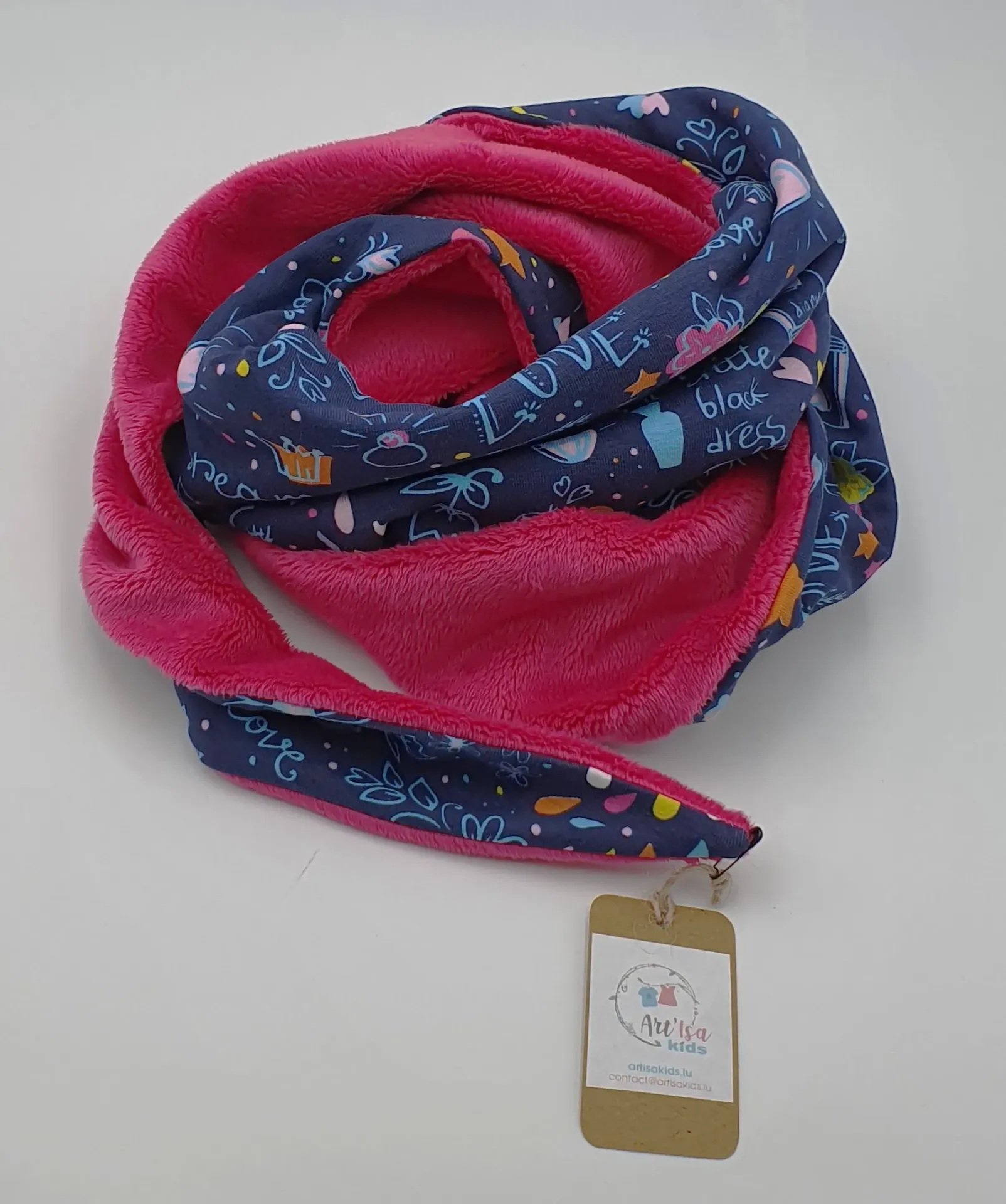 Foulard triangle coton/minky GIRLY