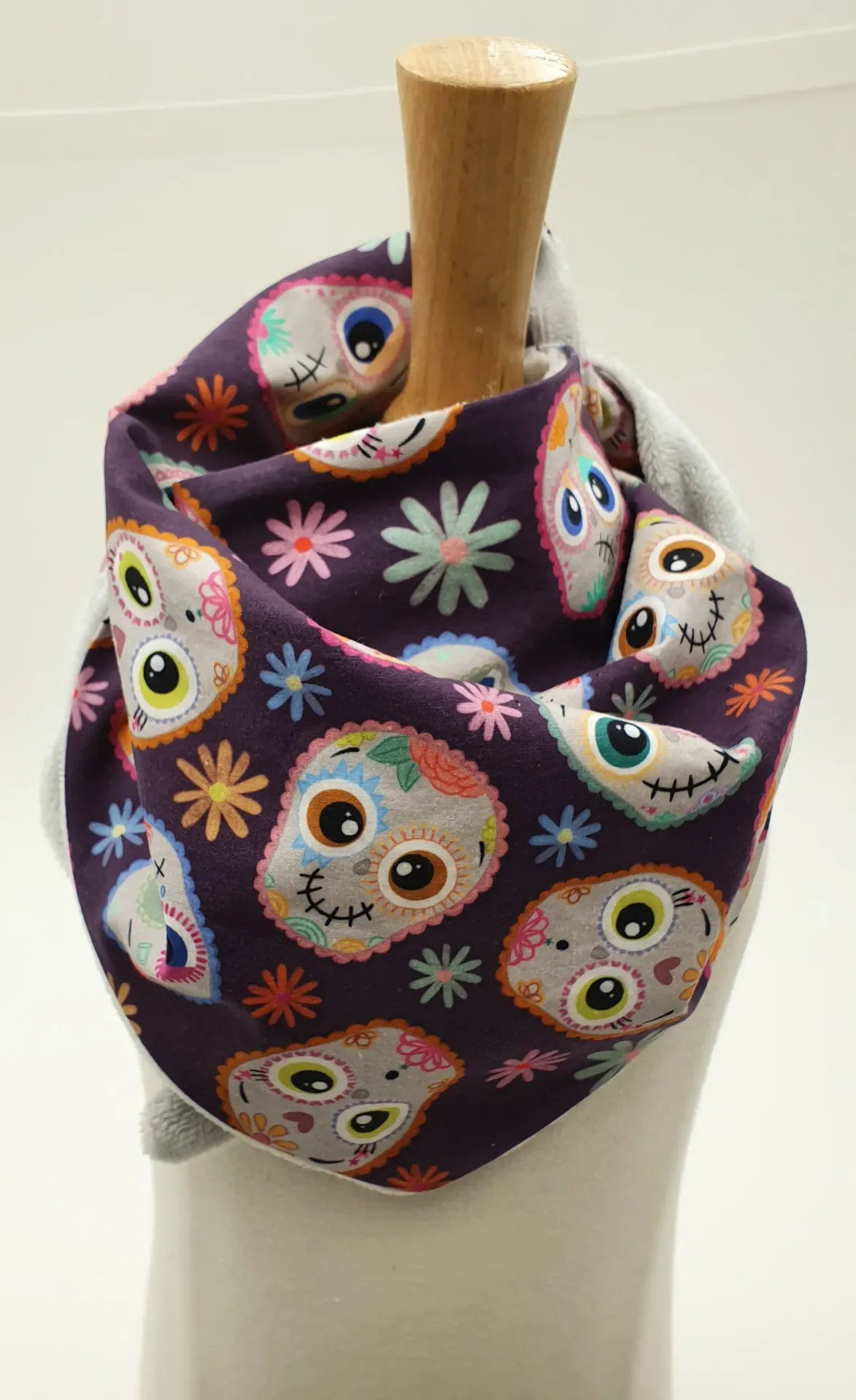 Foulard triangle coton/minky HALLOWEEN