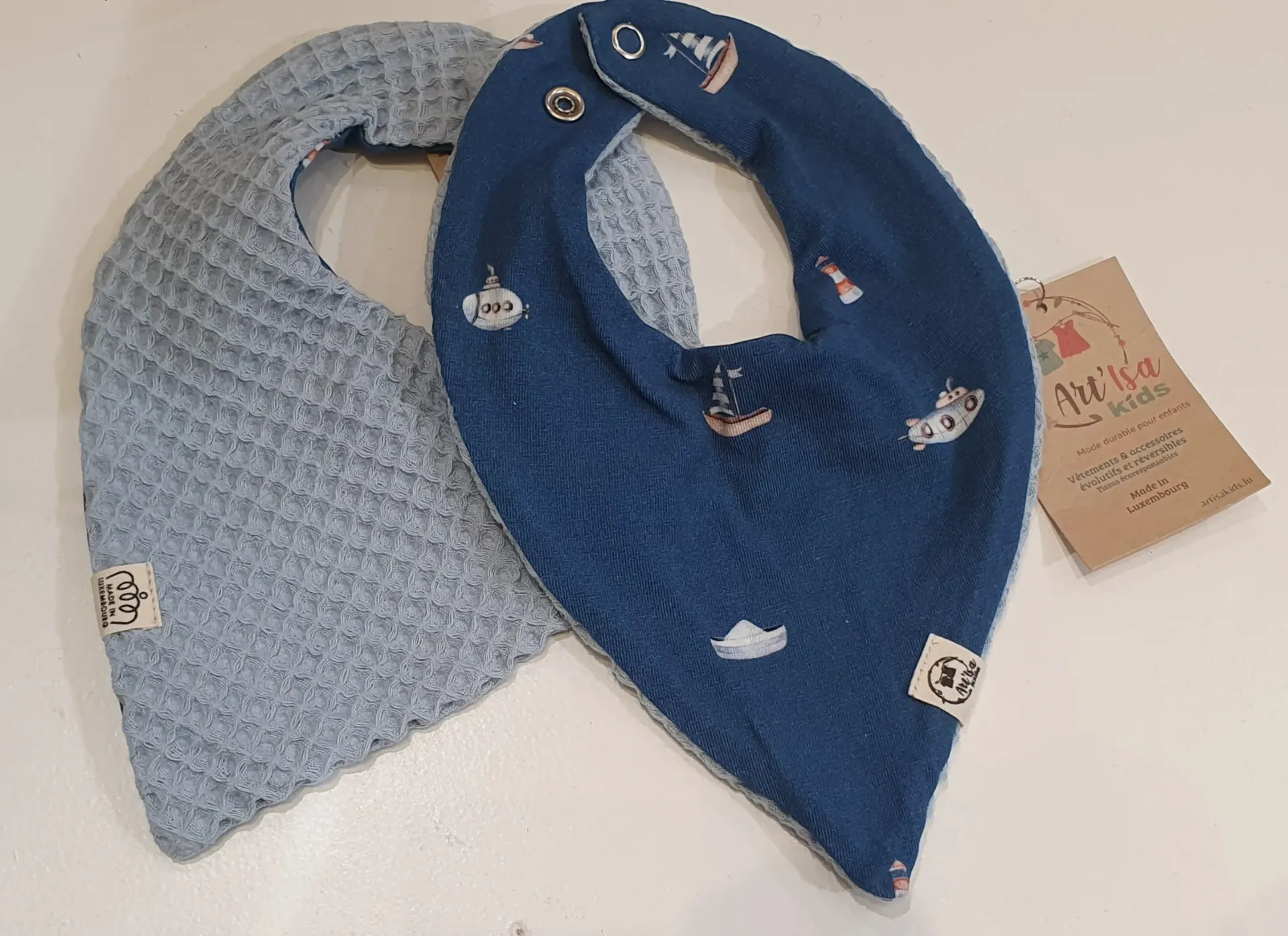Bandana réversible absorbant SOUS MARINS (T0 (0-12M))