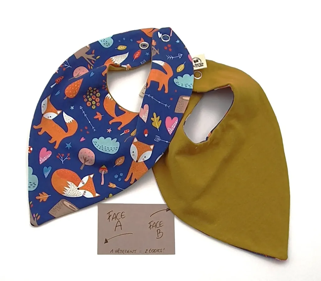 Bandana réversible léger RENARDS BLEUS