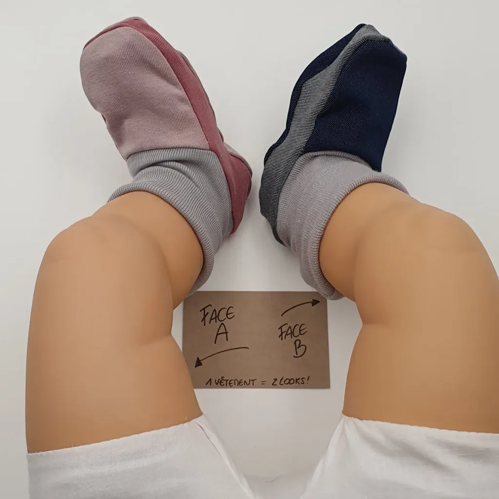 Chaussons réversibles ROSE & JEANS (T0 (0-9M))
