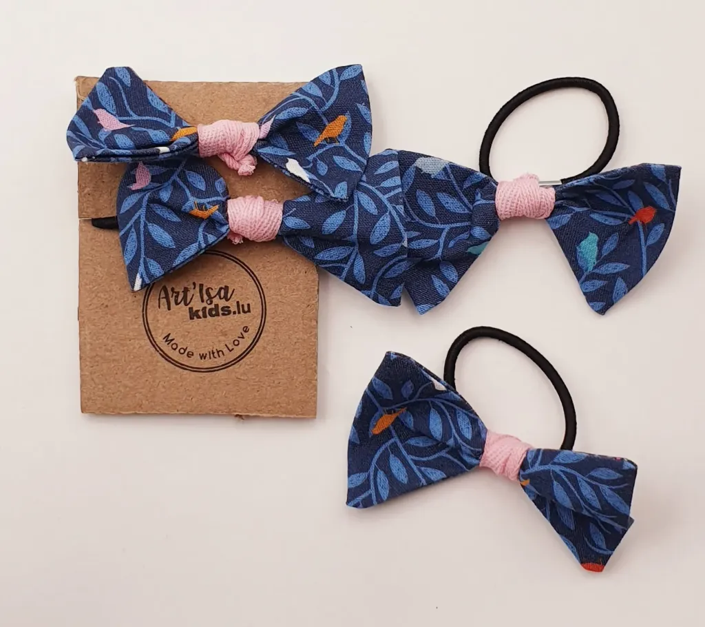 Paire d'élastiques OISEAUX BLEUS