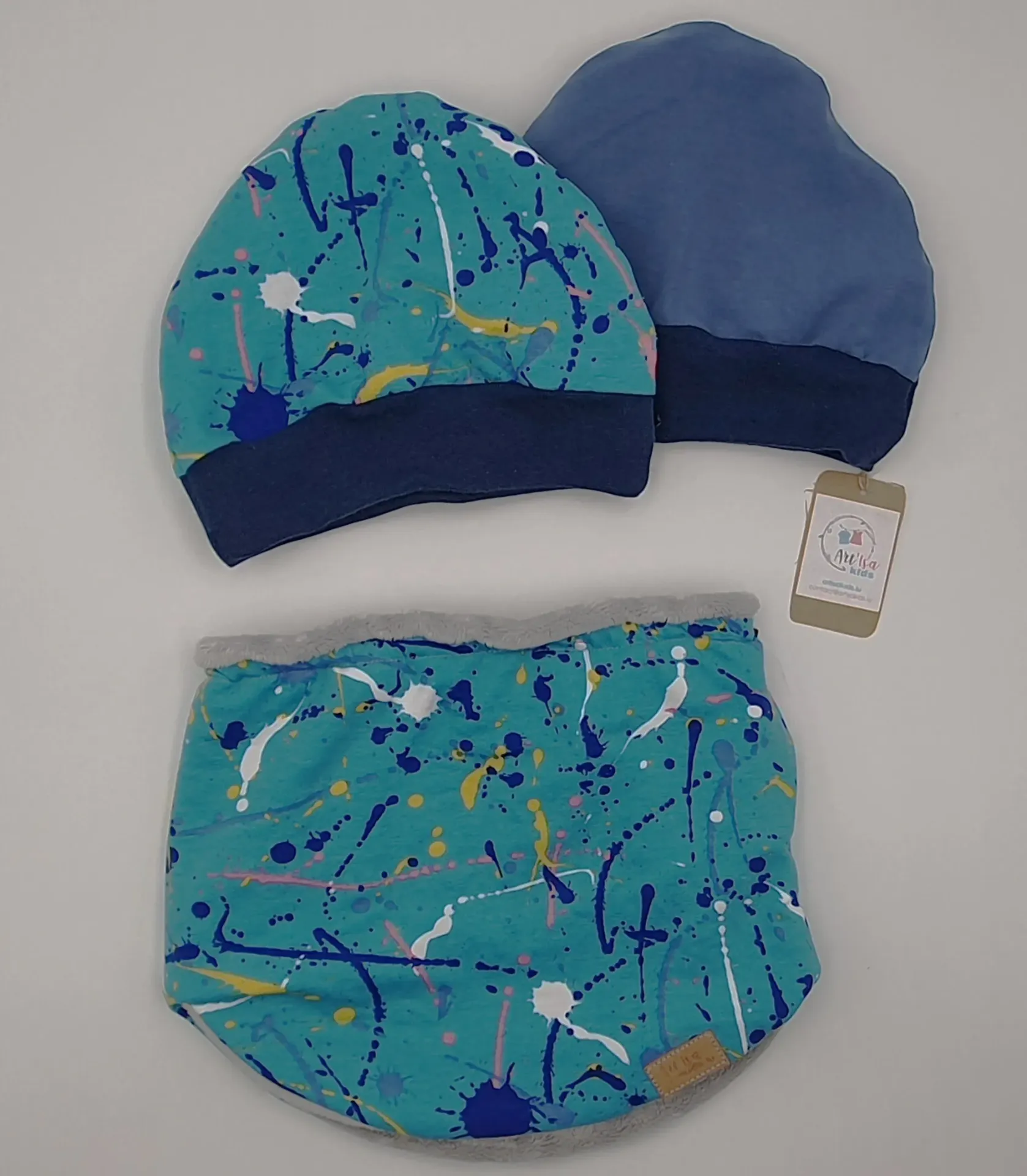 Ensemble bonnet et col réversibles et évolutifs chauds TACHES