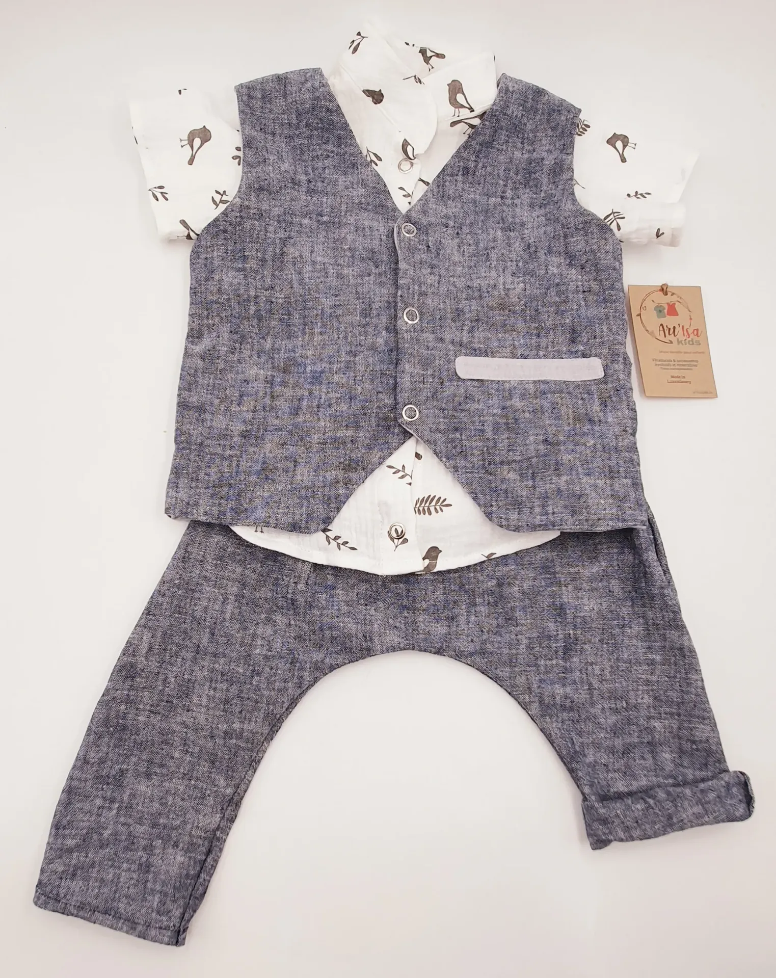 Ensemble Ptit Mec Chambray (coton/lin)