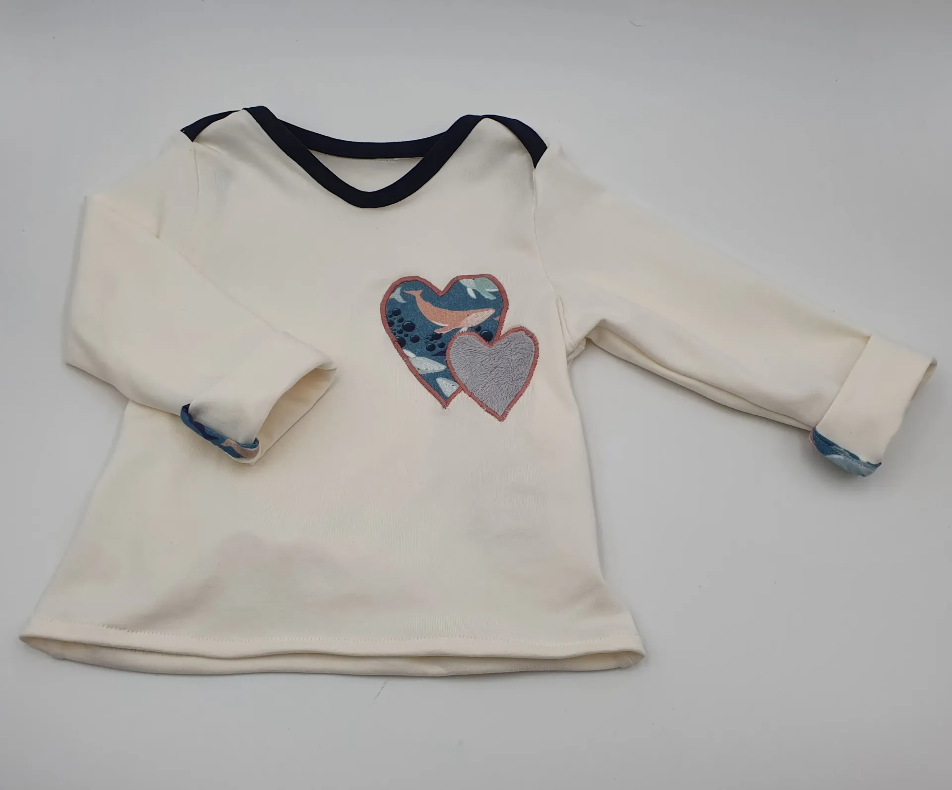 T-shirt col US manches longues BALEINES (Taille 1 (3-9M))