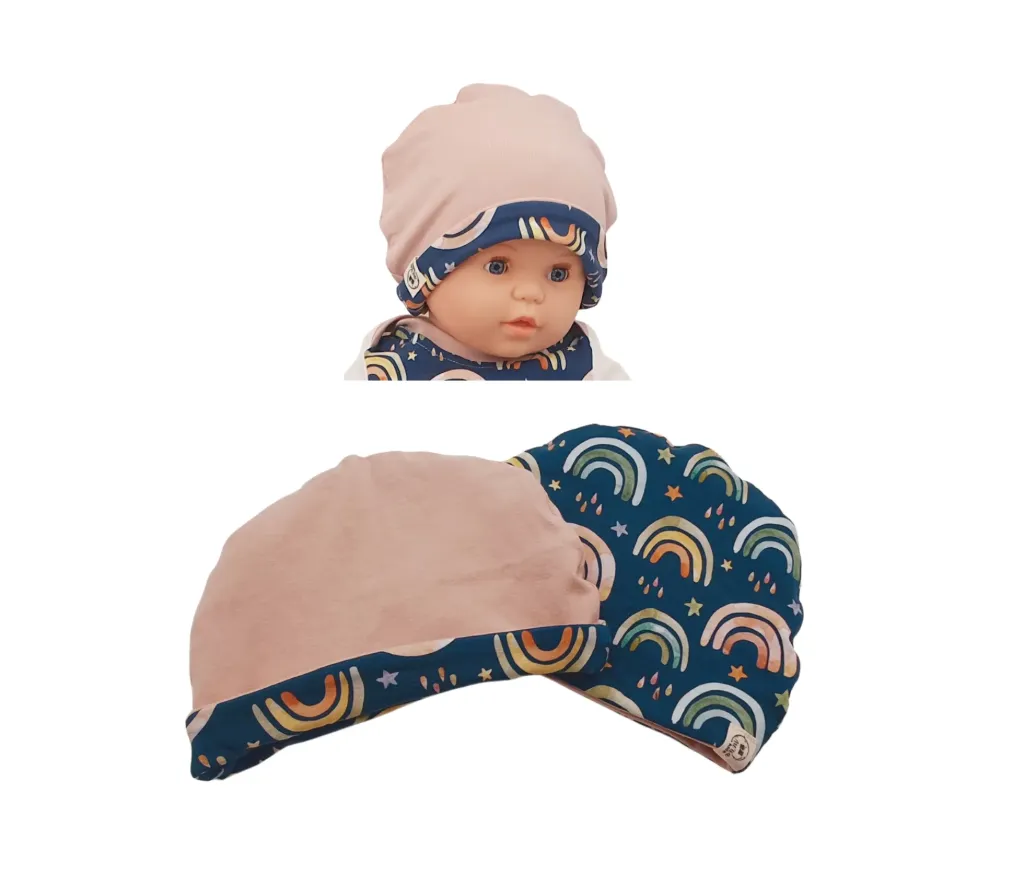 Bonnet réversible simple ARCS EN CIEL (Taille 0 (0-2M))