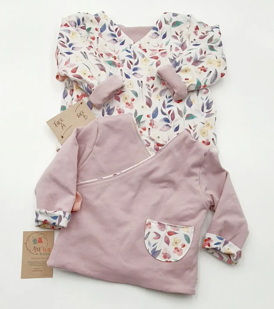 Gilet cache-cœur réversible JARDIN D'AUTOMNE