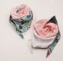 Foulard triangle réversible jersey léger FLEURS & KOALAS