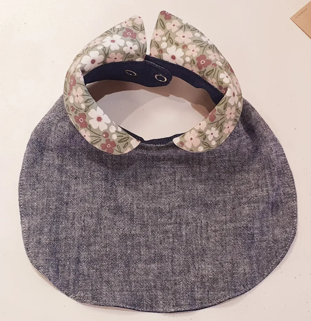 Bavoir chic col Claudine FLEURS DE SAUGE réversible
