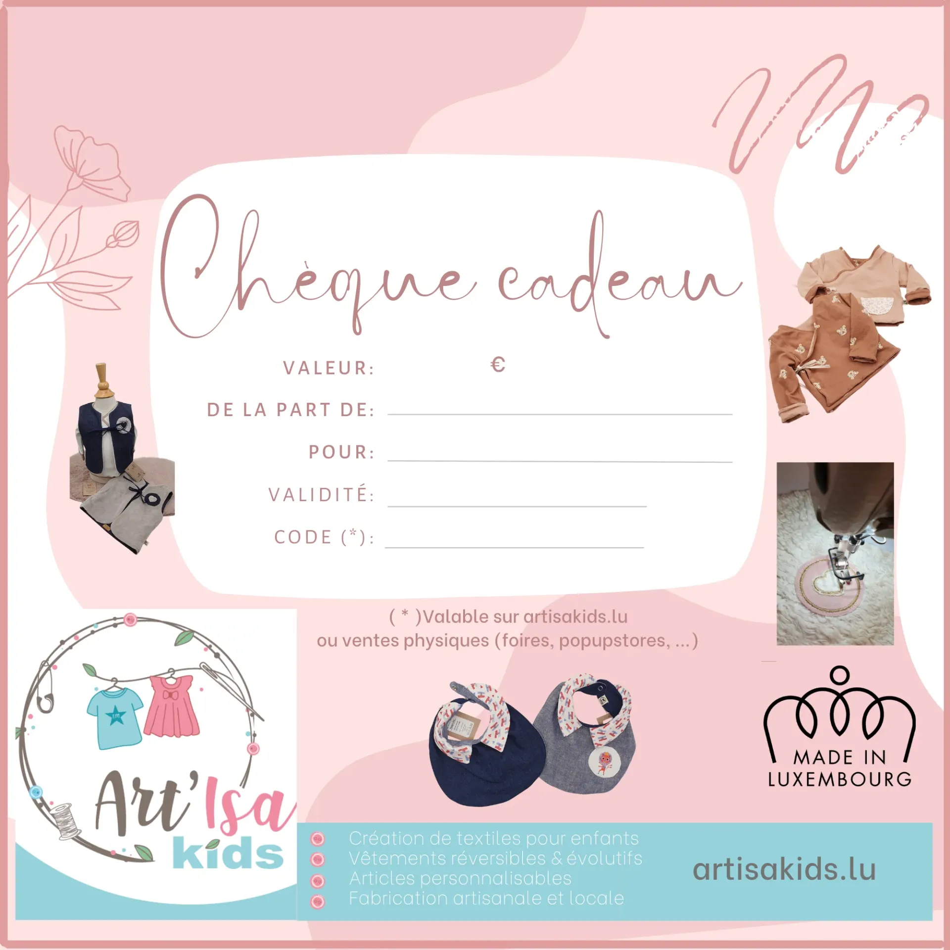 Chèque cadeau (montant à définir) (10 euros)