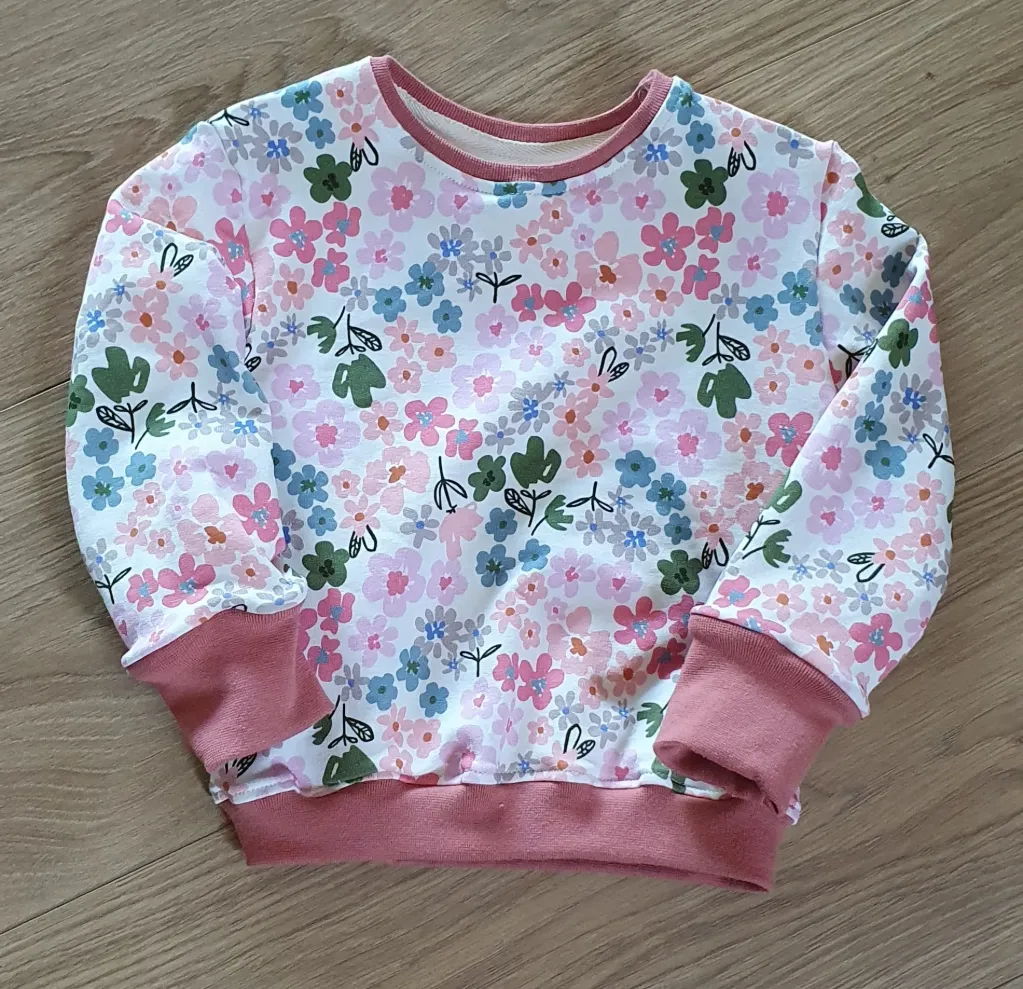 Pull col boutonné FLEURS (T2 (1-2A))