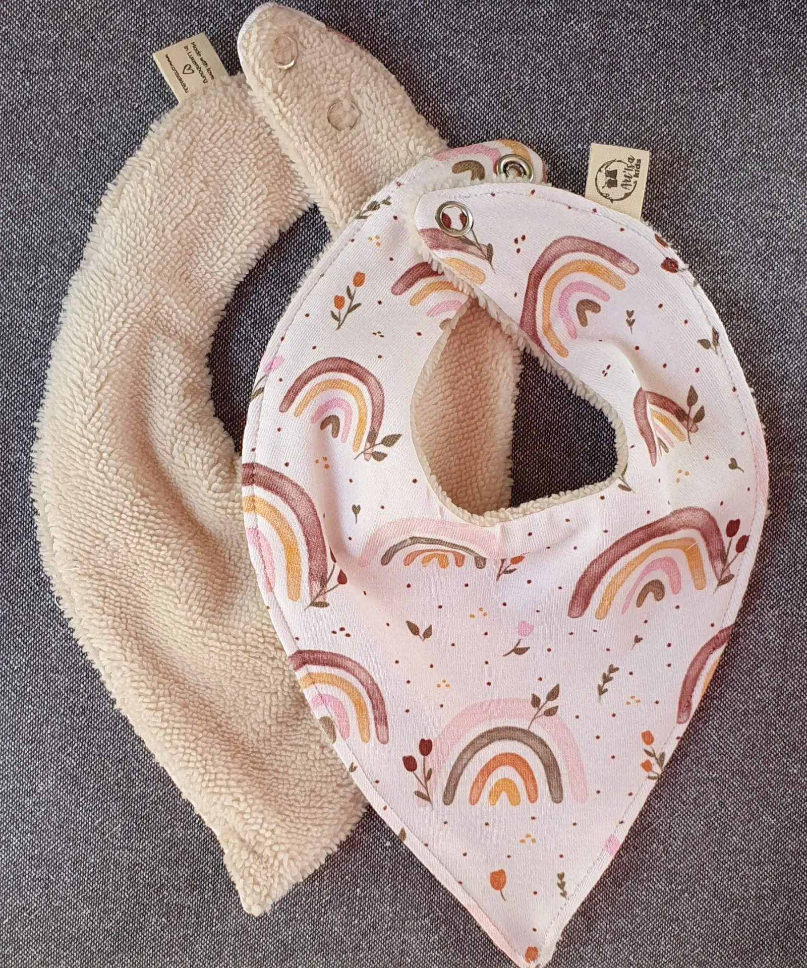Bandana réversible absorbant ARCS EN CIELS BEIGES (T0 (0-12M))