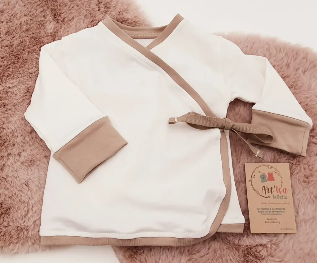 T-shirts croisé évolutif manches longues BEIGE DOUCEUR (Taille 0 (0-6M))