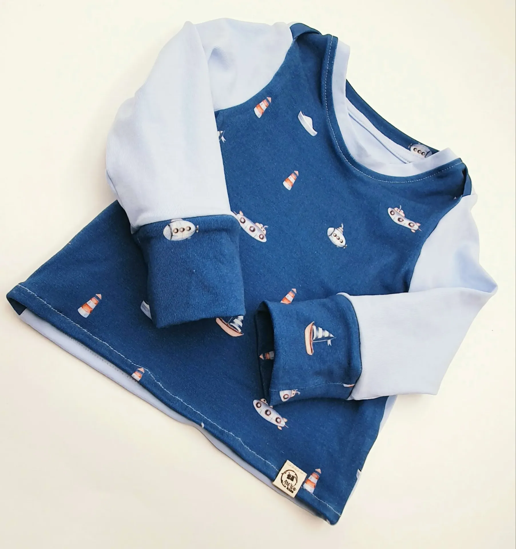 T-shirt col "US" manches longues SOUS MARINS (Taille 1 (3-9M))