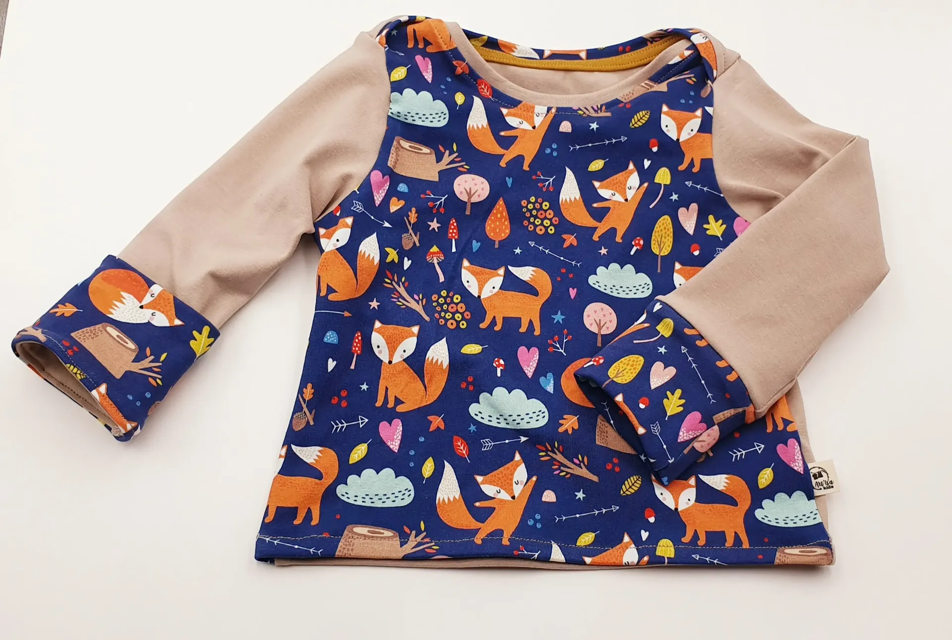 T-shirt col "US" manches longues RENARDS BLEUS (Taille 1 (3-9M))