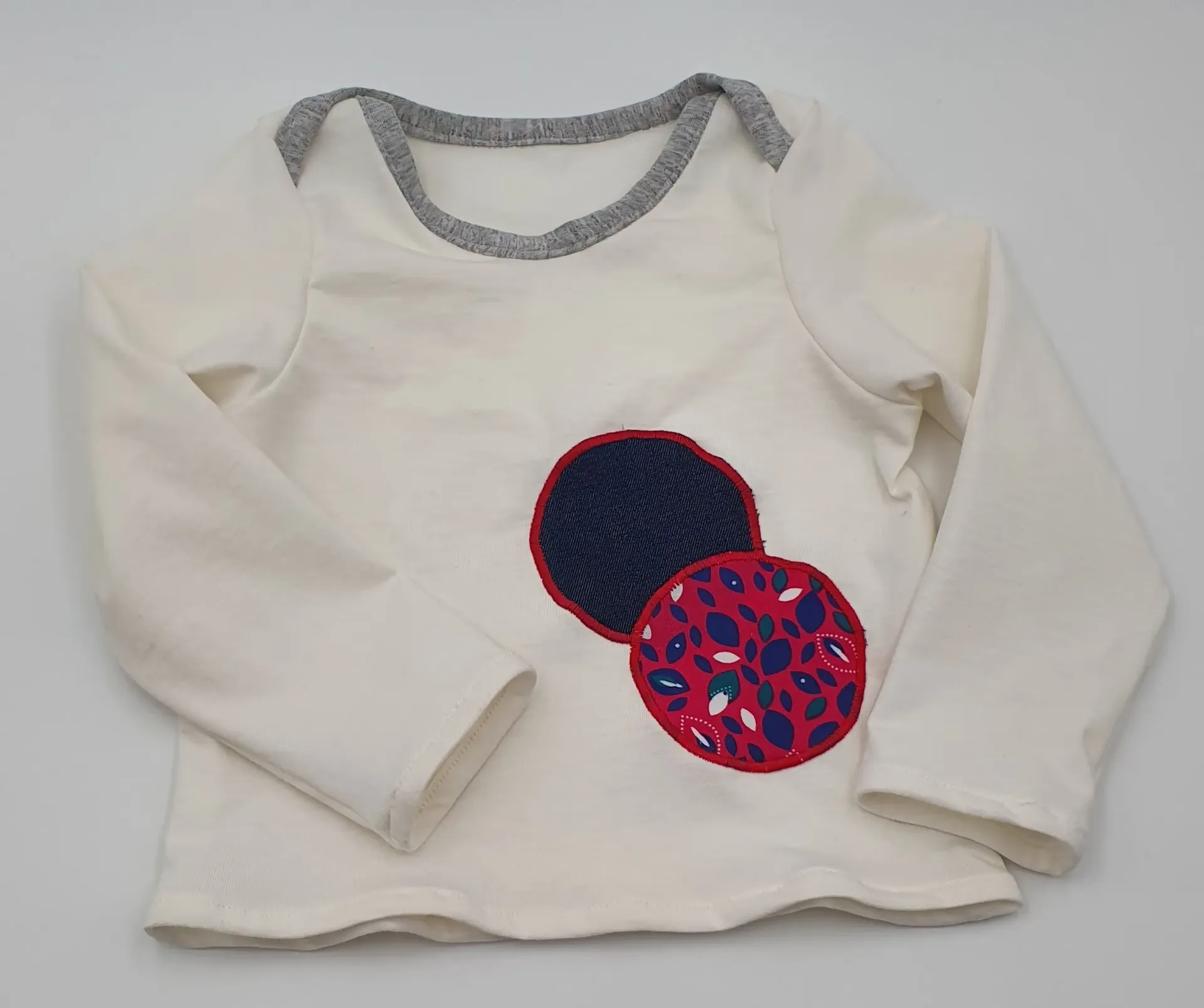 T-shirt col rond manches longues FUSCHIA & BLUE (Taille 1 (3-9M))