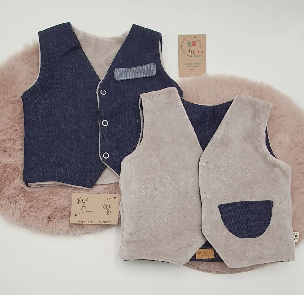 Gilet réversible sans manches garçons GREGE (Taille 0 (0-9M))