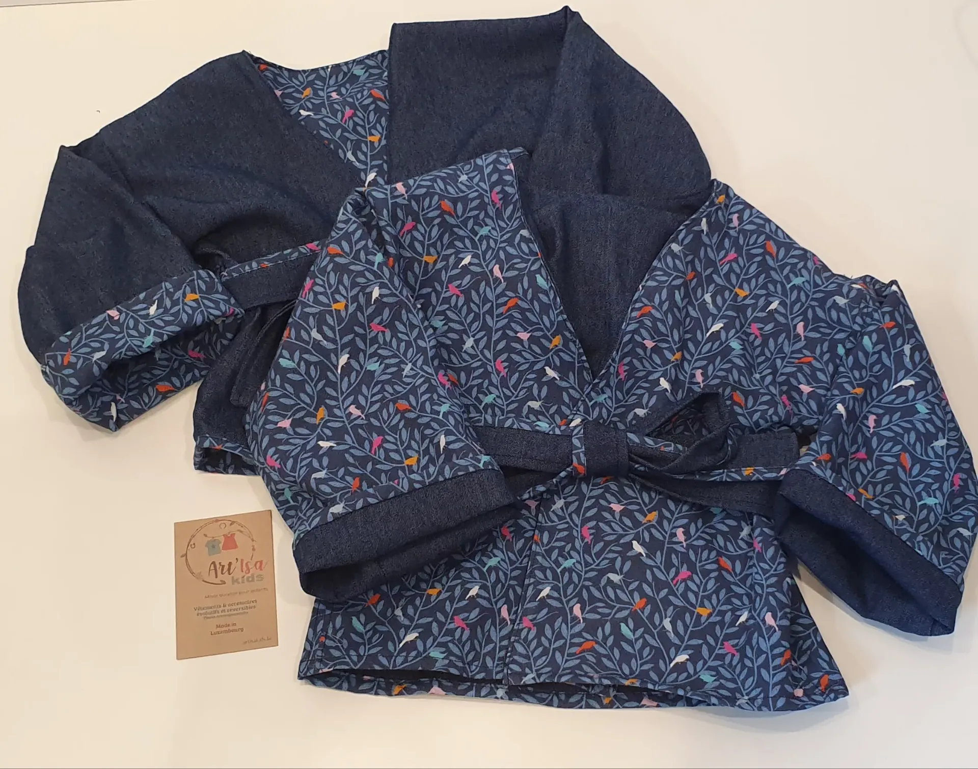 Kimonos réversibles OISEAUX BLEUS