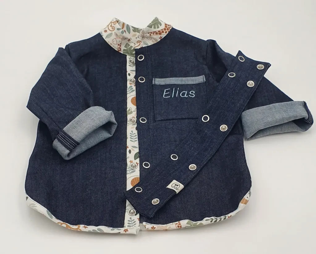 Chemise réversible et évolutive manches longues JUNGLE (T1 (3-12M), Pas de personnalisation)