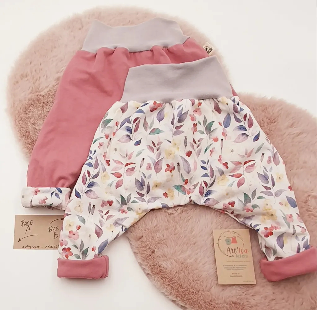 Sarouel réversible et évolutif JARDIN D'AUTOMNE (Taille 0 (0-4M))