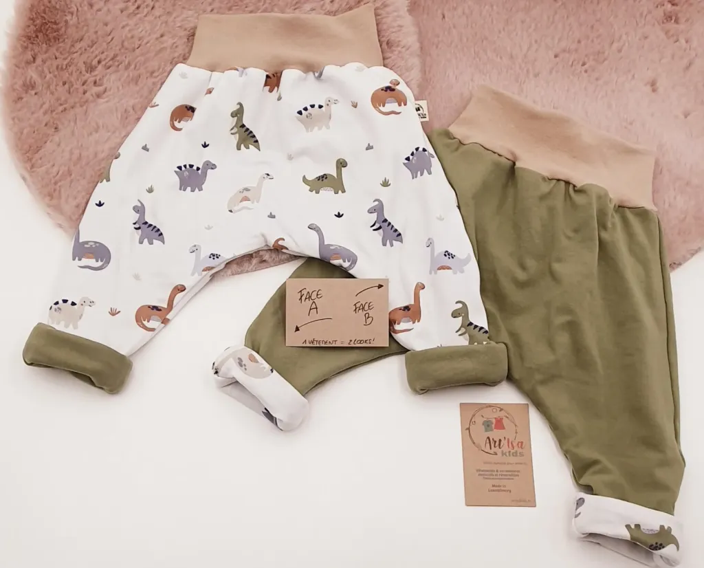 Sarouel réversible et évolutif DINOSAURES (Taille 0 (0-4M))